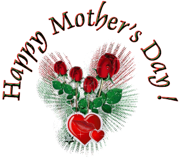 Kartka z różami i sercami szczęśliwego dnia matki